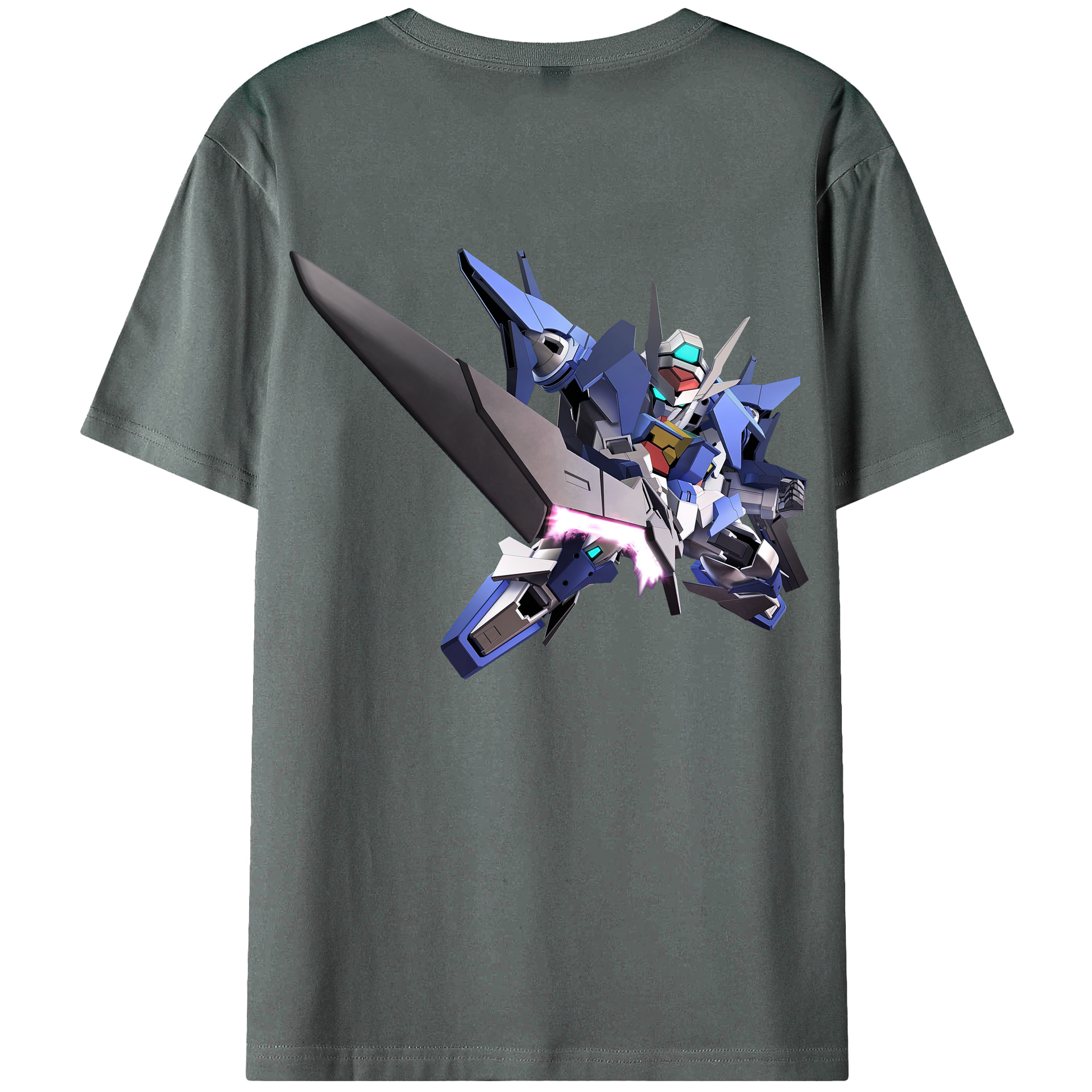 （画像用） 機動戦士ガンダム Mobile Suit Gundam 綿100％ メンズ半袖Tシャツ（バックプリント） 通気性
